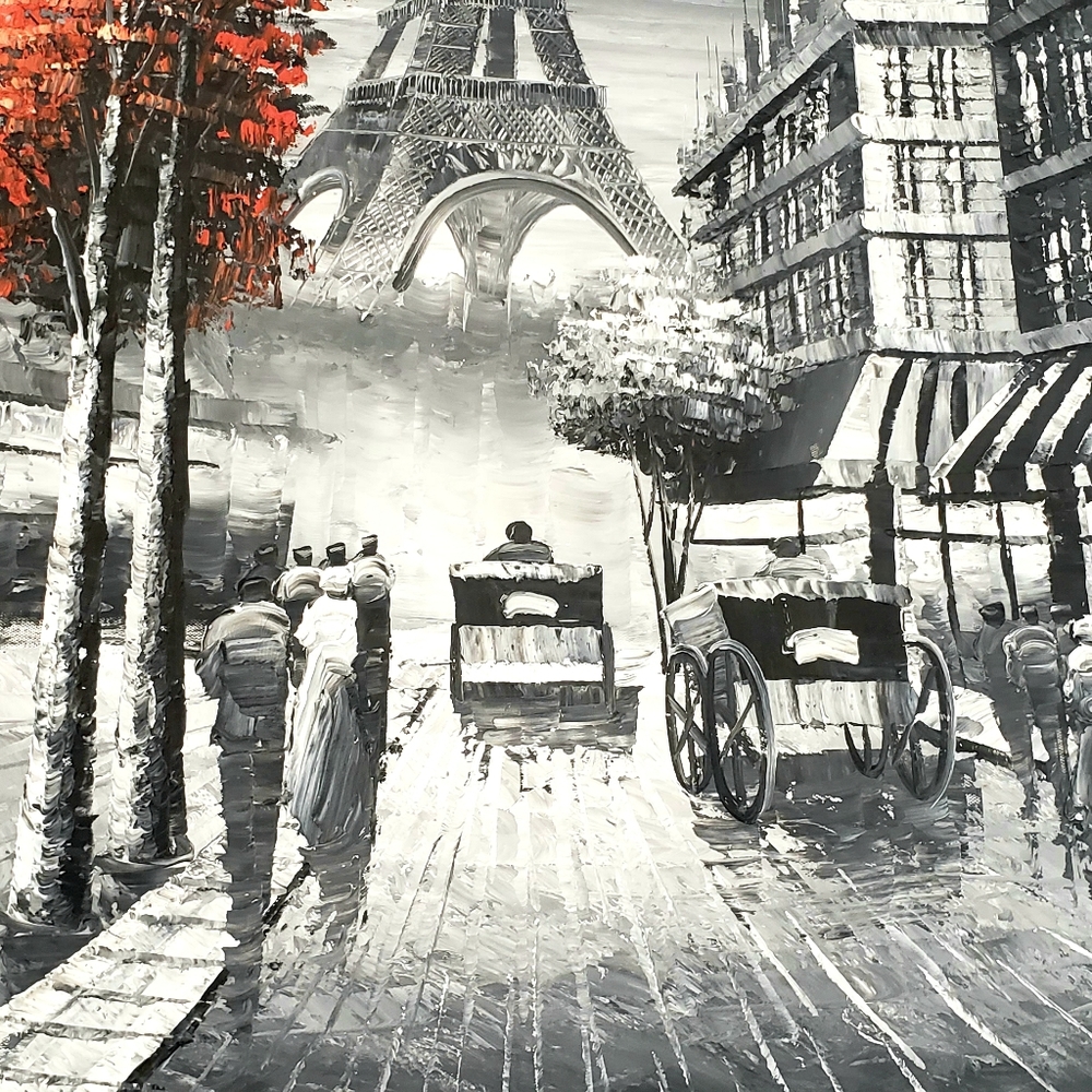 Paris Handpainted oil on canvas - Picture 2 of 8